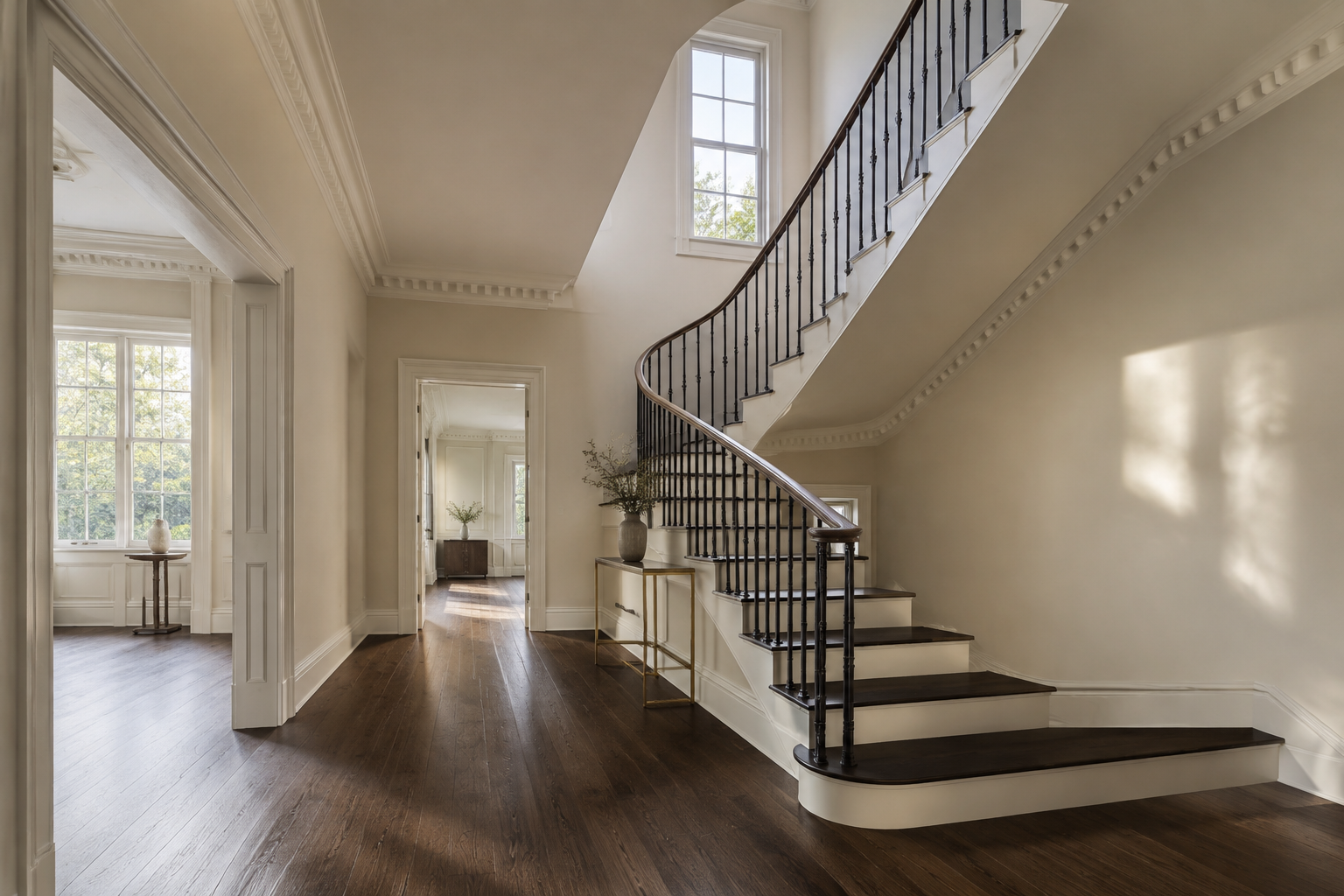 Refined entrance hall in a decorated London townhouse